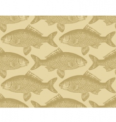 Vintage fish pattern vector image