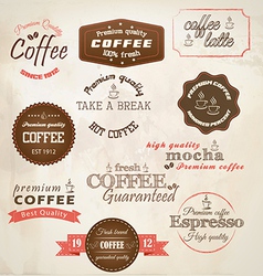 Retro styled coffee labels vector image