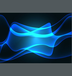 Abstract blue wave technology on black Abstract blue wave technology on black vector image