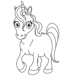 Outlined cute unicorn vector image