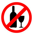 No alcohol sign drinking alcohol is forbidden icon No alcohol sign drinking alcohol is forbidden icon vector image