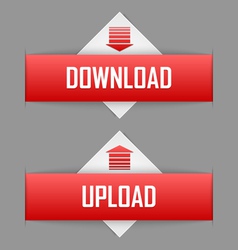 Download and upload buttons vector image