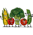 Comic vegetables group cartoon vector image