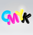 CMYK plastic glossy letters vector image