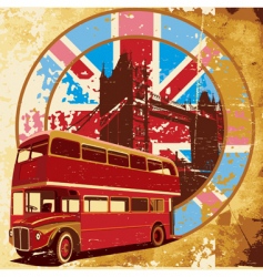 Double-decker bus grunge vector image