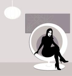 Retro lady vector image