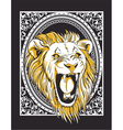 Frame with lion head vintage t-shirt design vector image