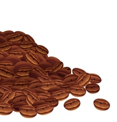 Background with scattered coffee beans vector image