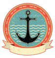 Nautical anchor vintage vector image