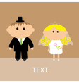 Cute wedding couple Groom and bride card Invitatio vector image