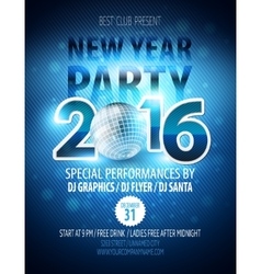 Happy New Year party poster template vector image