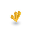 Junction separation three way isometric flat icon vector image