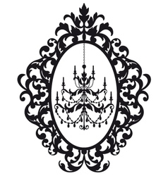 Picture frame with antique chandelier vector image