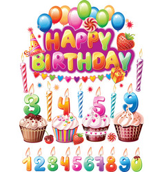 Set for Birthday cards vector image