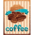 Poster with coffee beans in retro style vector image