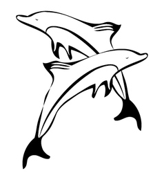 Dolphins silhouettes logo vector image