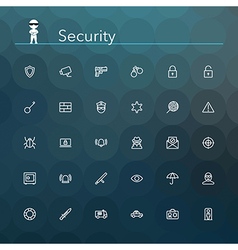 Security Line Icons vector image