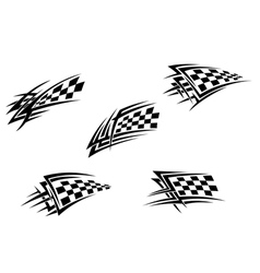 Racing flags in tribal style vector image