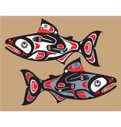 Fish - salmon - native american style vector image