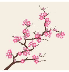 Card with stylized cherry blossom flowers vector image