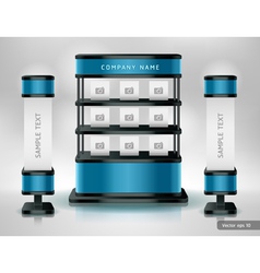 Trade exhibition stand display vector image