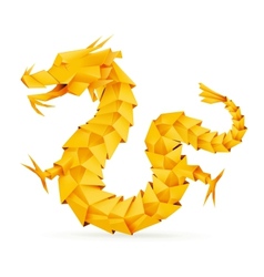 Origami dragon orange vector image