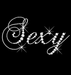 Sexy word with diamonds bling vector image