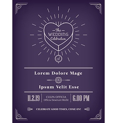 Vintage wedding invitation design Vintage wedding invitation design vector image