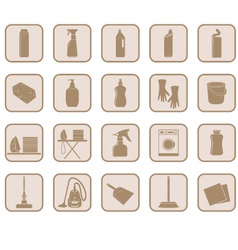 Set of icon cleaning vector image