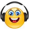 Headphones emoticon vector image