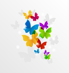 Abstract rainbow butterflies colorful background vector image