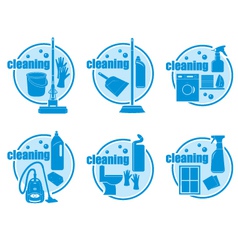 Set of icon cleaning vector image