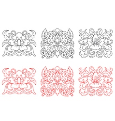 Retro flowers embellishments vector image