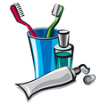 Toothbrush and toothpaste Toothbrush and toothpaste vector image