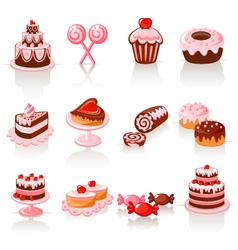 Sweet pastry icons Sweet pastry icons vector image
