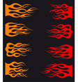Set of orange and red tribal flames vector image