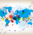 World map and watercolor vector image