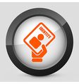 Orange and gray elegant glossy icon vector image
