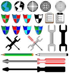 Color and black icons vector image