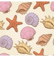 Sea hand drawn seamless pattern vector image