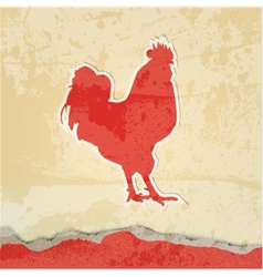 Red rooster retro poster vector image