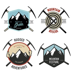 Set of vintage mountain explorer labels and badges Set of vintage mountain explorer labels and badges vector image