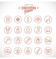 Line Style Christmas and New Year Icon Set With vector image