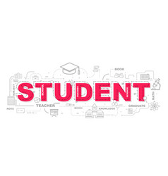 Design concept of word student website banner Design concept of word student website banner vector image