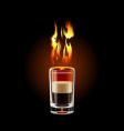 Flaming shot cocktail vector image