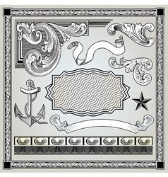 Detailed engraving elements vector image