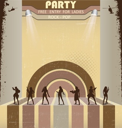 Retro party flyer vector image
