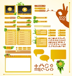 Elements for eco friendly web design Big grass set vector image