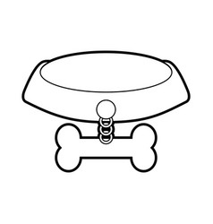Pet collar with bone icon vector image