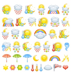 Love weather icons vector image